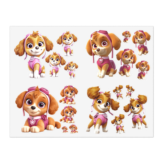Paw Patrol Skye Sticker Sheet — Cute Dog Character Decals for Kids, Planners & Scrapbooking