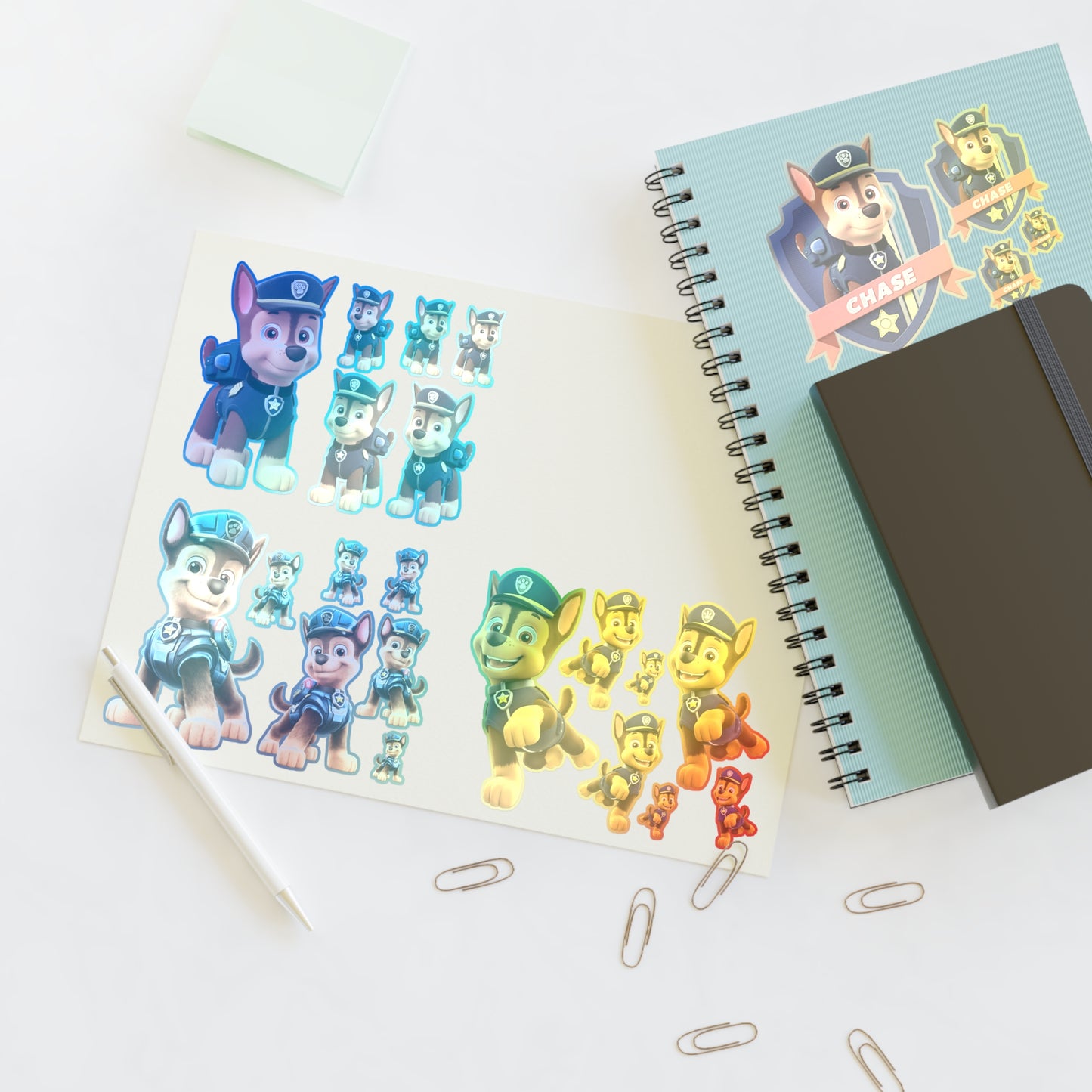 Chase Police Pup Sticker Sheet — Kids Character Sticker Pack