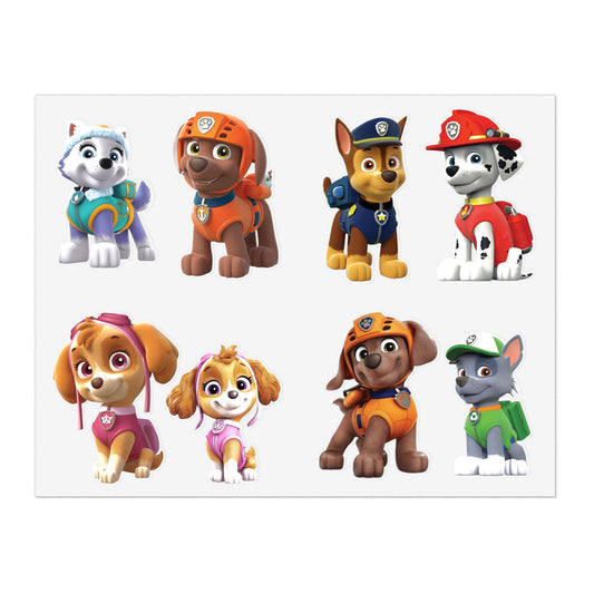 Paw Patrol Character Sticker Sheet — Kids Cartoon Rescue Pup Stickers