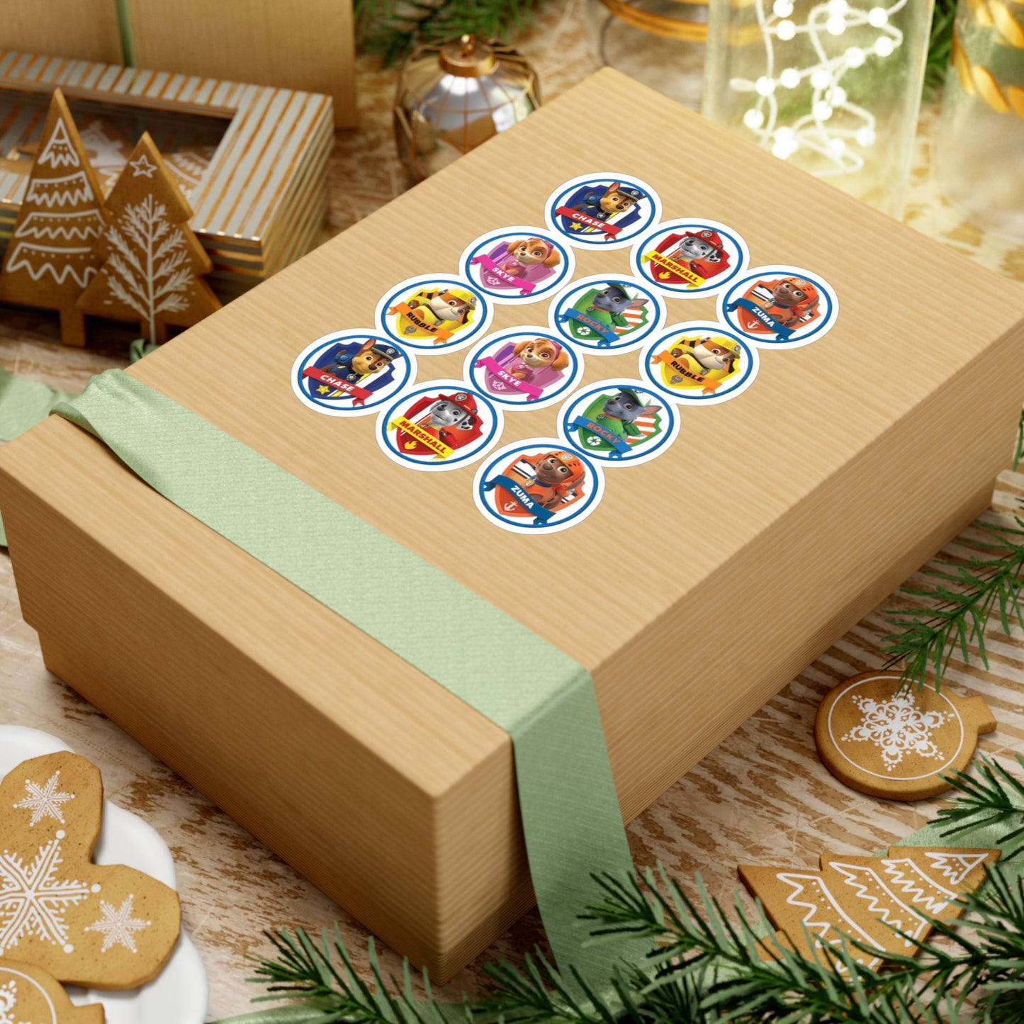 Paw Patrol Character Vinyl Stickers — Round Kiss-Cut Badge Pack (Chase, Marshall, Skye & More)