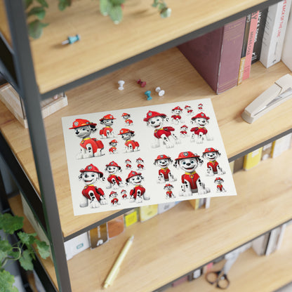Paw Patrol Marshall Sticker Sheet — Fire Pup Character Decals for Kids