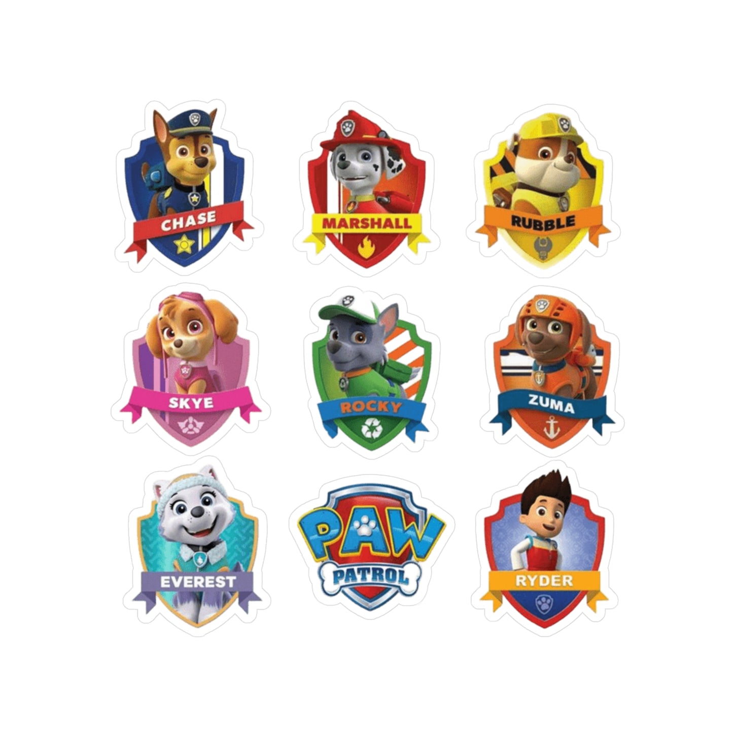 PAW Patrol Character Vinyl Stickers — Kiss-Cut Laptop Decals (Chase, Marshall, Skye & More)
