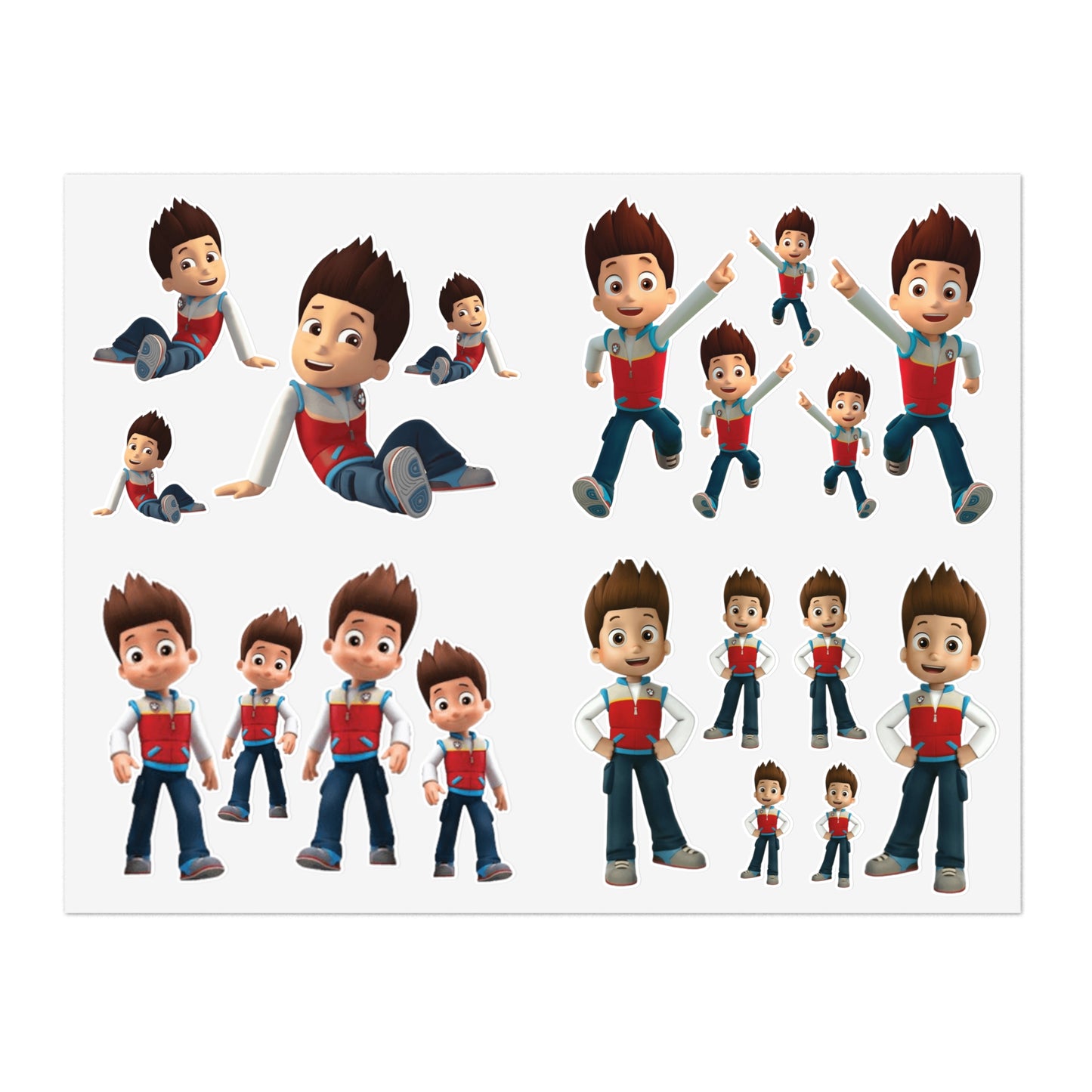 Cartoon Boy Character Sticker Sheet – Playful Kids Decorative Decals