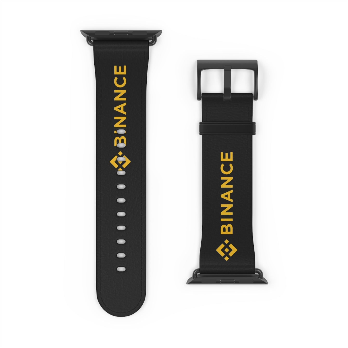 Binance Logo Silicone Watch Band — Black & Gold Apple Watch Strap