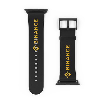 Binance Logo Silicone Watch Band — Black & Gold Apple Watch Strap