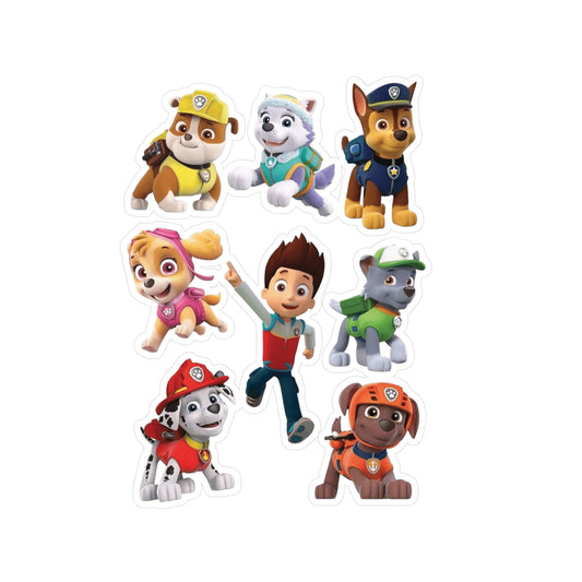 Kids Cartoon Rescue Team Vinyl Sticker Set — Kiss-Cut Waterproof Decals