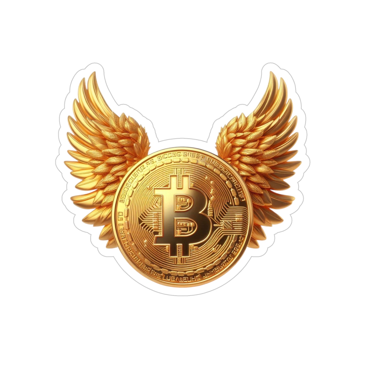 Bitcoin Wings Sticker — Die-Cut Transparent Outdoor Crypto Decal