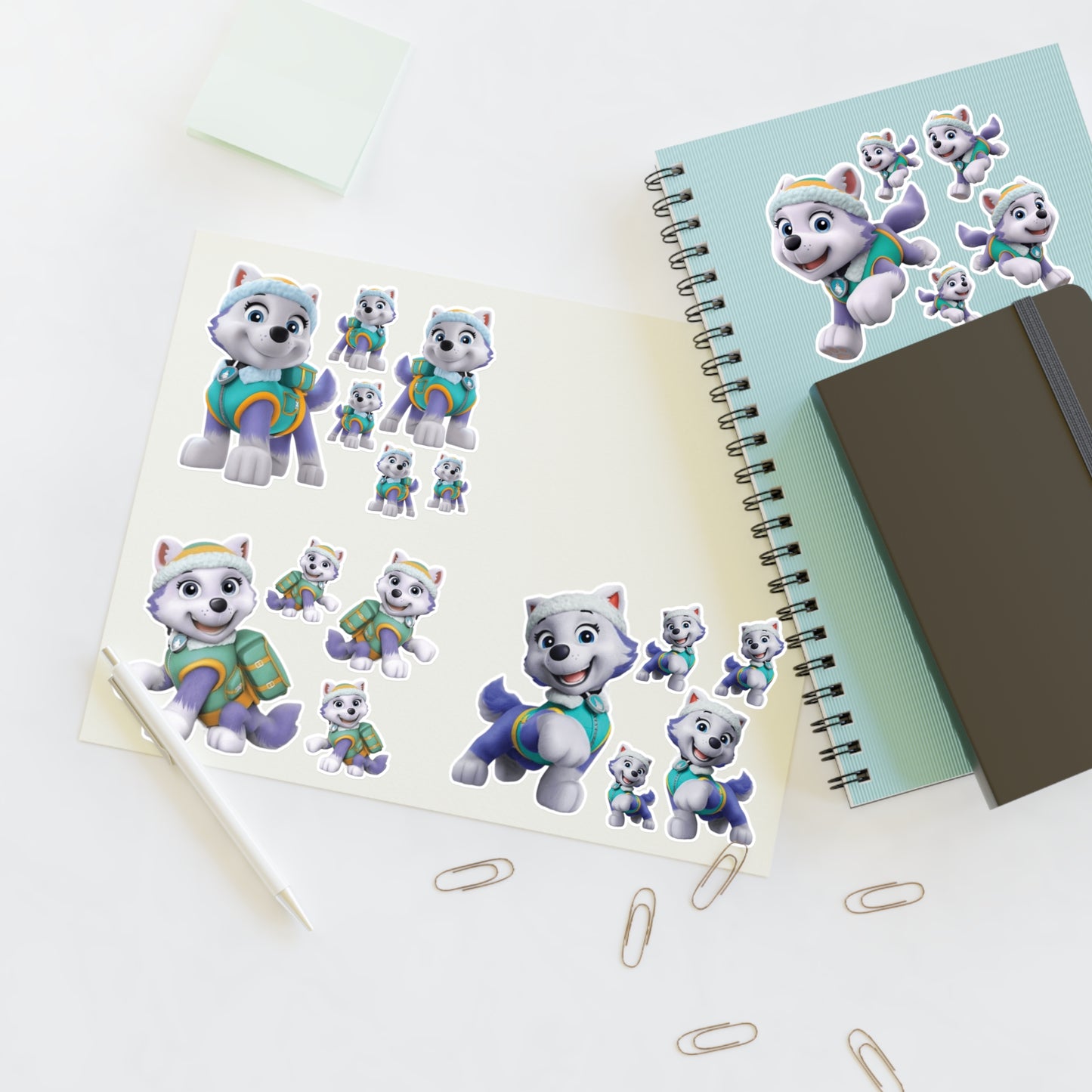 Paw patrol Sticker Sheet — Cute Winter Husky Stickers for Kids, Planners & Scrapbooking