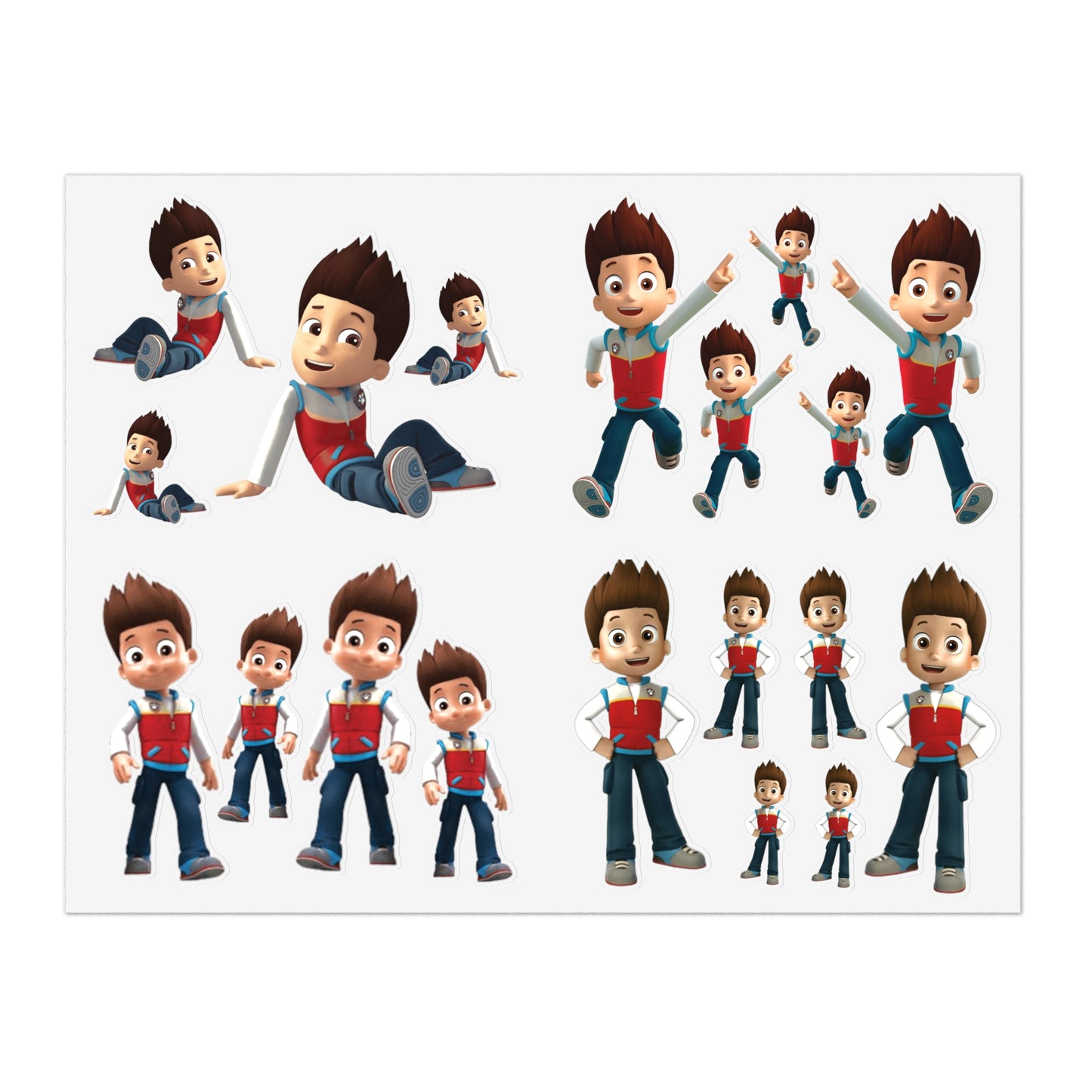 Cartoon Boy Character Sticker Sheet – Playful Kids Decorative Decals