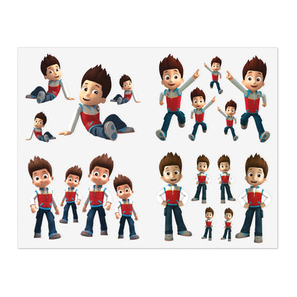 Cartoon Boy Character Sticker Sheet – Playful Kids Decorative Decals