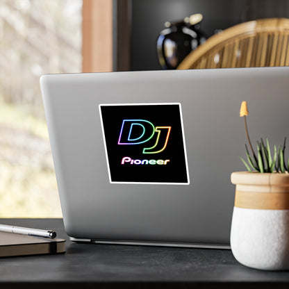 DJ Pioneer Neon Logo Sticker — Vinyl Kiss-Cut Laptop Sticker