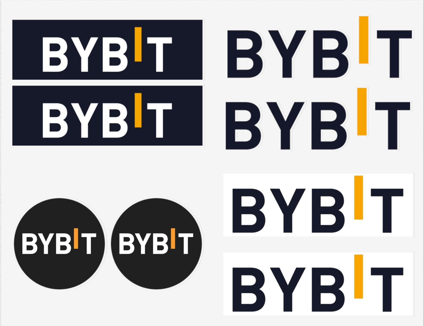 Bybit Logo Sticker Sheet — Cryptocurrency Exchange Decal Set
