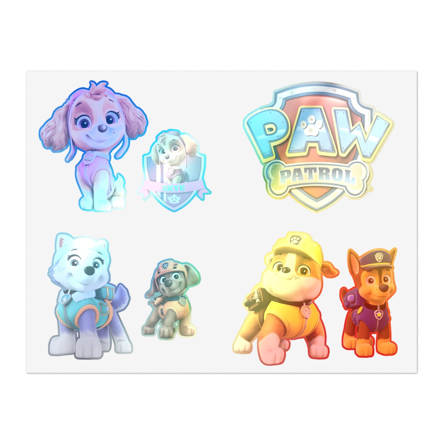PAW Patrol Character Sticker Sheet — Skye, Chase, Rubble & Friends