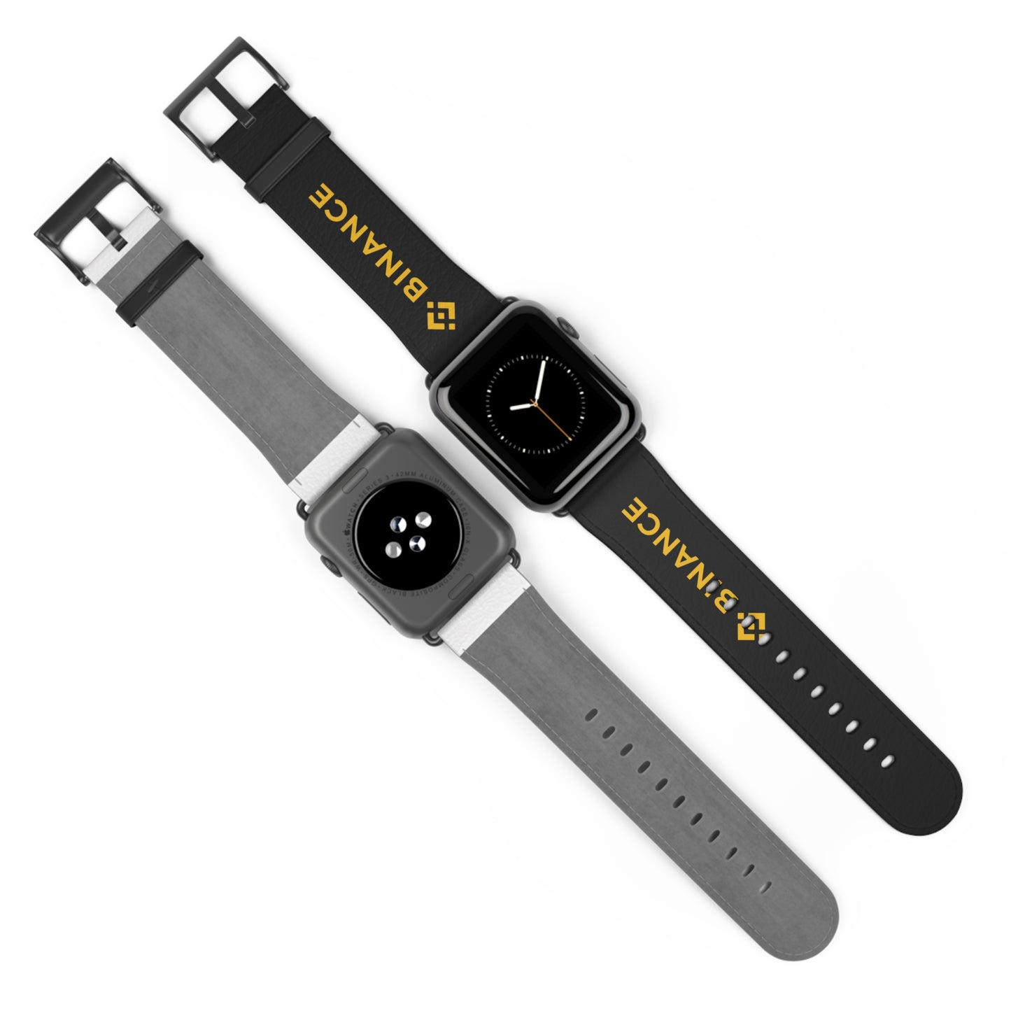 Binance Logo Silicone Watch Band — Black & Gold Apple Watch Strap
