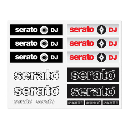 Serato DJ Logo Sticker Sheet – Black & Red DJ Decals