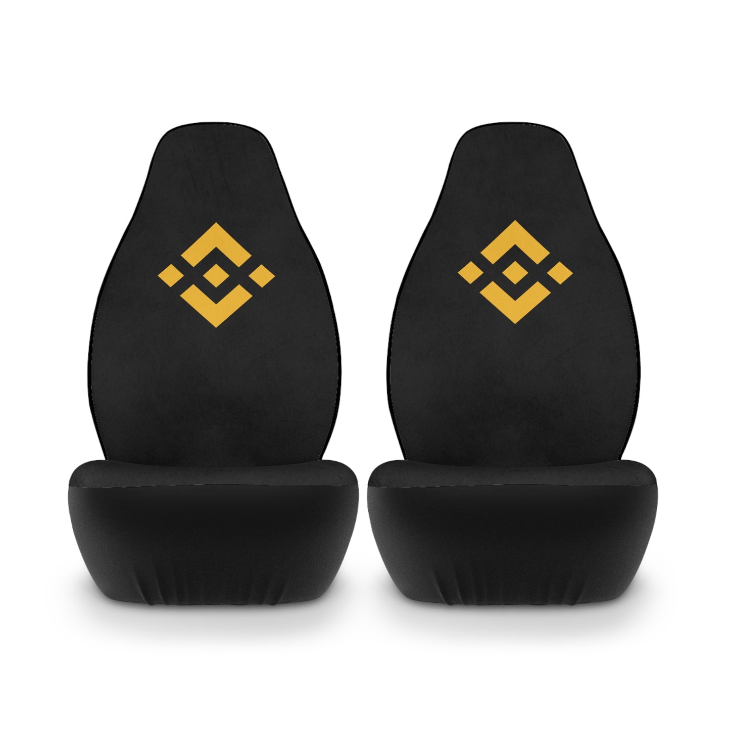 Binance Logo Black Polyester Car Seat Covers — Crypto-Themed Front Seat Protectors