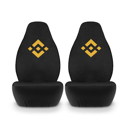 Binance Logo Black Polyester Car Seat Covers — Crypto-Themed Front Seat Protectors