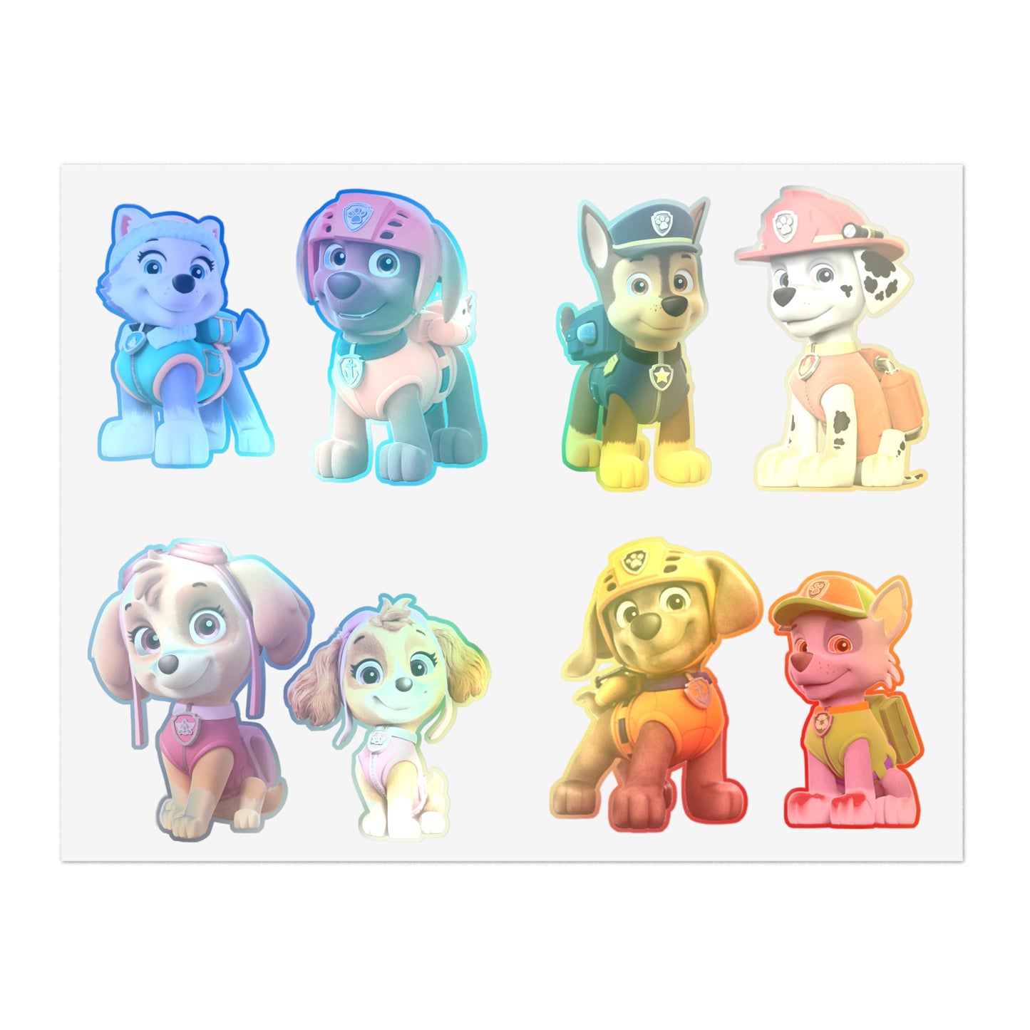Paw Patrol Character Sticker Sheet — Kids Cartoon Rescue Pup Stickers