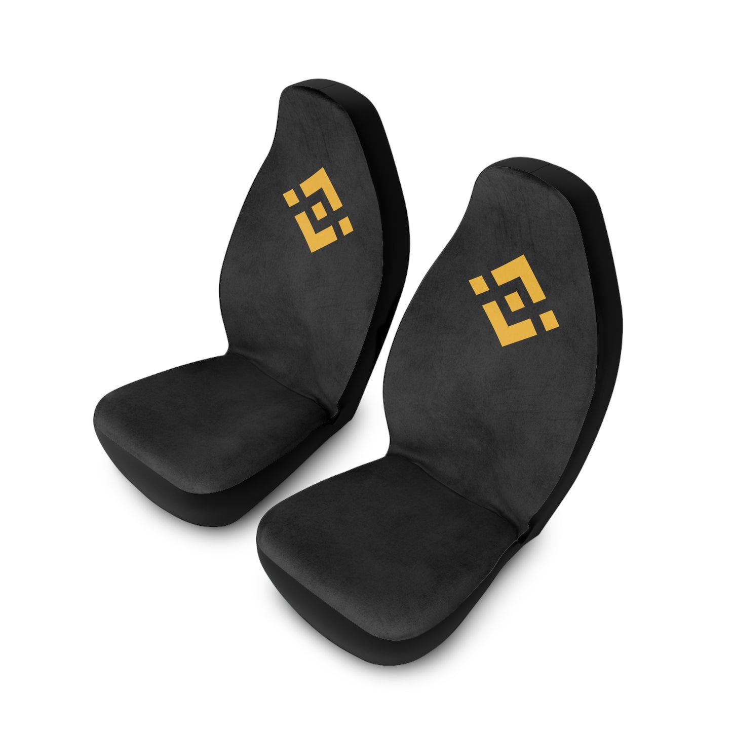 Binance Logo Black Polyester Car Seat Covers — Crypto-Themed Front Seat Protectors