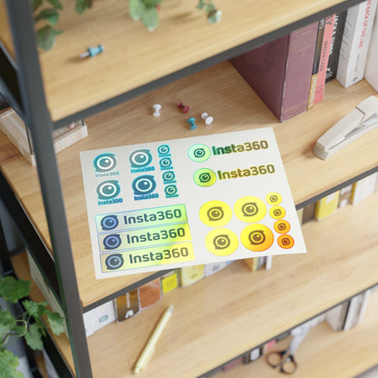 Insta360 Logo Sticker Sheet — Yellow Camera Decal Set