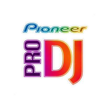 Pro DJ Vinyl  Sticker — Colorful Pioneer Logo Laptop Decal