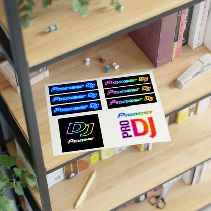 Pioneer DJ Neon Logo Sticker Sheet — Pro DJ Vinyl Decals