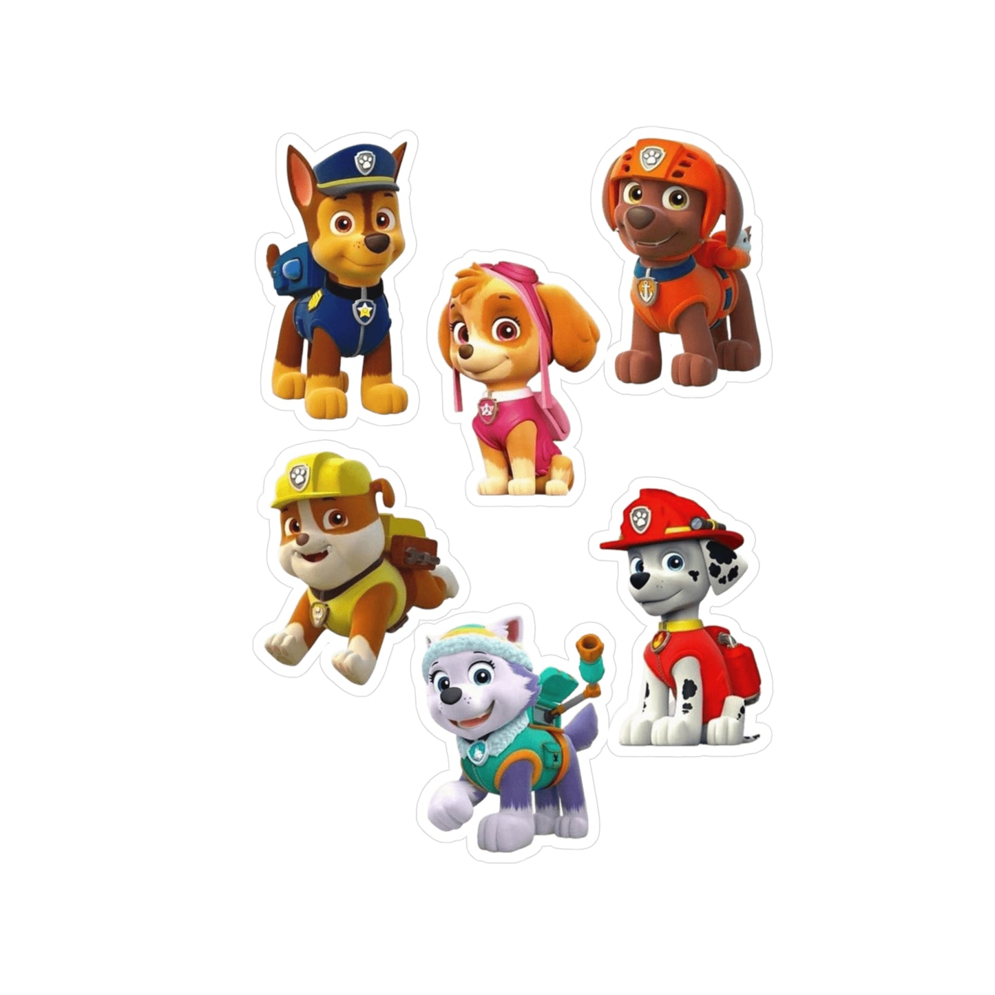 Paw Patrol Vinyl Kiss-Cut Sticker Set — Chase, Skye, Marshall & Friends