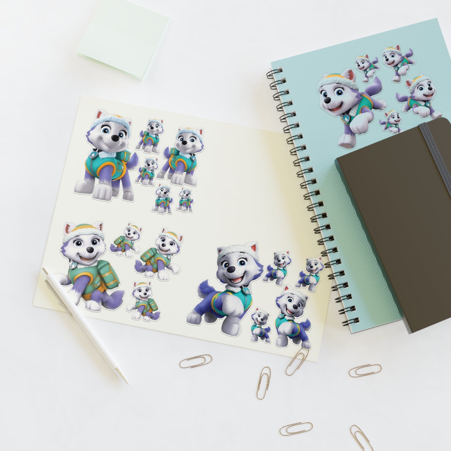 Paw patrol Sticker Sheet — Cute Winter Husky Stickers for Kids, Planners & Scrapbooking