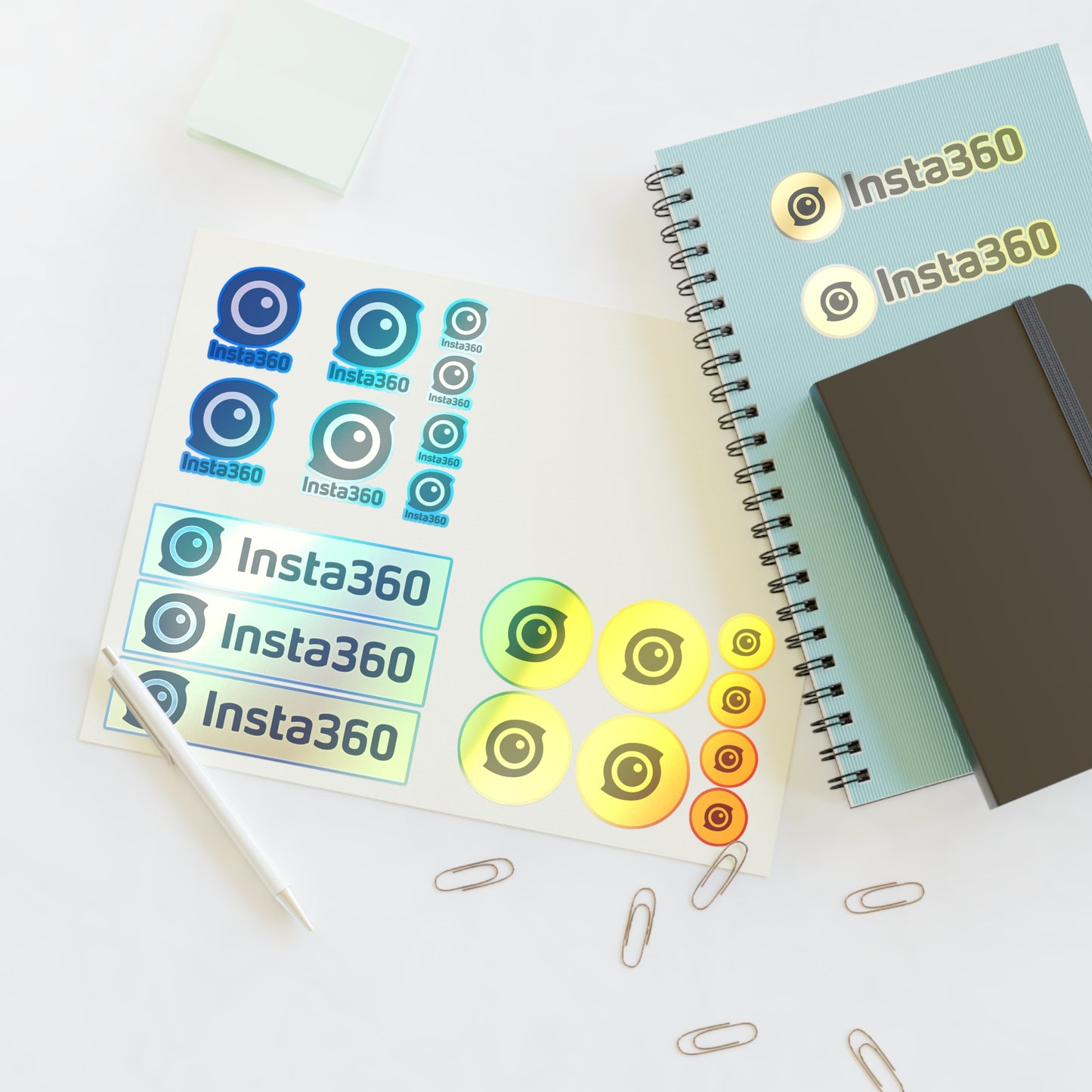 Insta360 Logo Sticker Sheet — Yellow Camera Decal Set
