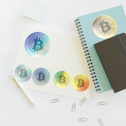 Bitcoin Coin Sticker Sheet — Gold Crypto Decal Set