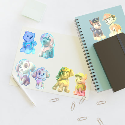 Paw Patrol Character Sticker Sheet — Kids Cartoon Rescue Pup Stickers