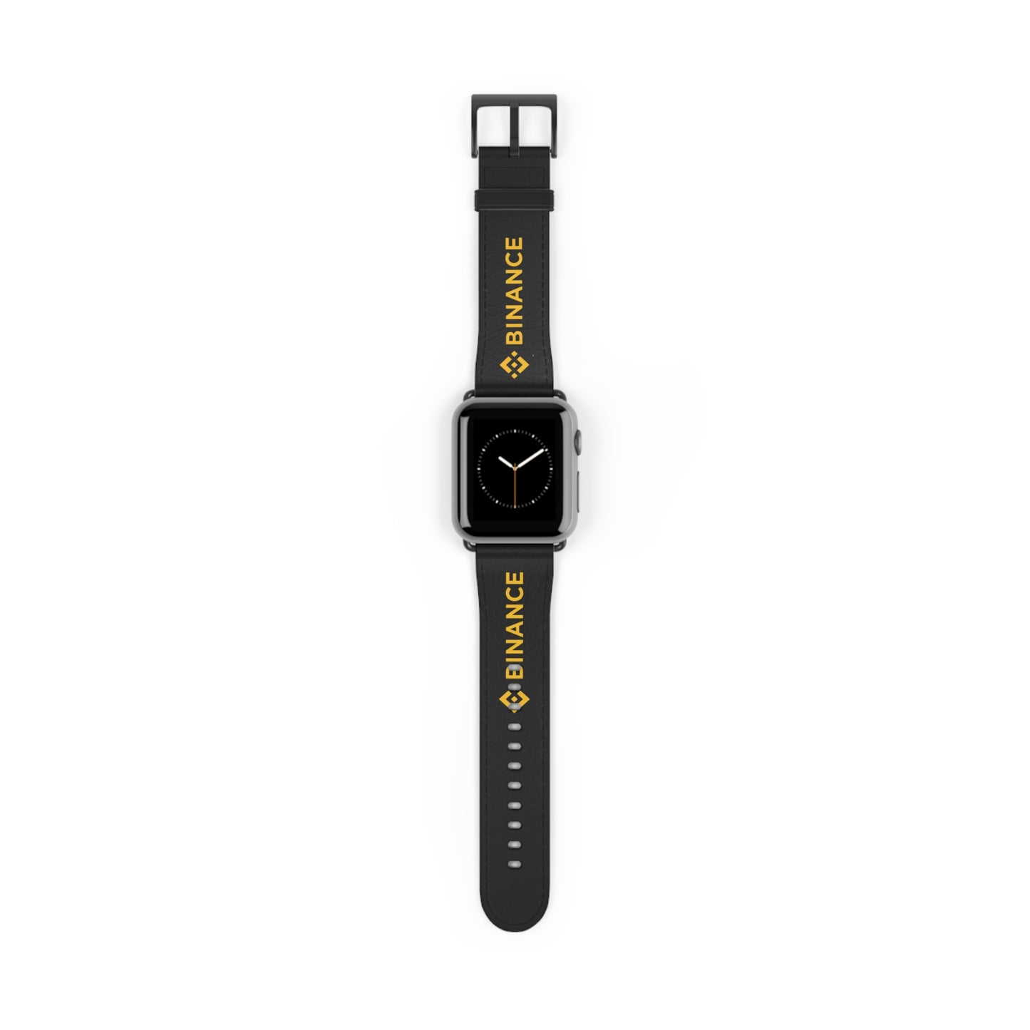 Binance Logo Silicone Watch Band — Black & Gold Apple Watch Strap