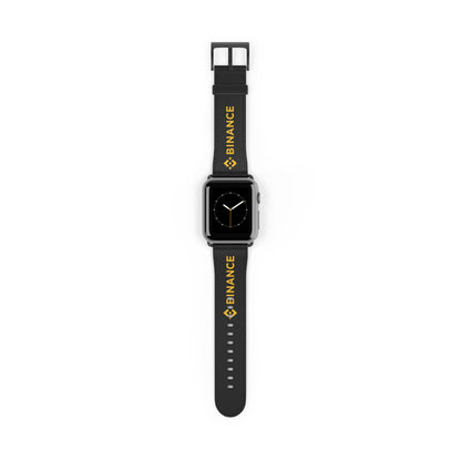 Binance Logo Silicone Watch Band — Black & Gold Apple Watch Strap