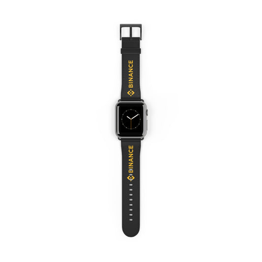 Binance Logo Silicone Watch Band — Black & Gold Apple Watch Strap