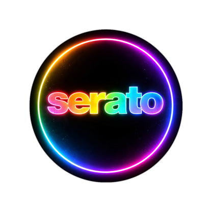 Serato Rainbow Neon Round Sticker — Waterproof Outdoor Vinyl