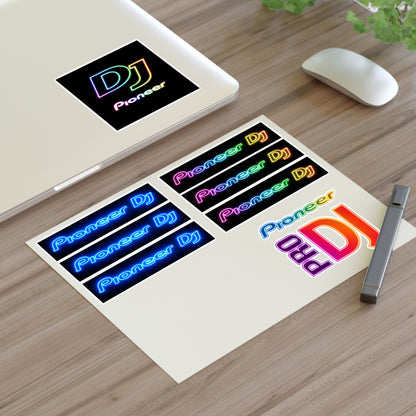 Pioneer DJ Neon Logo Sticker Sheet — Pro DJ Vinyl Decals