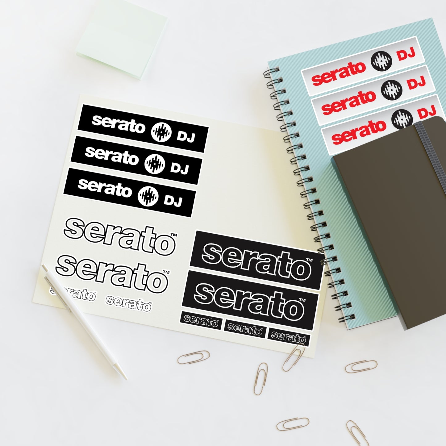 Serato DJ Logo Sticker Sheet – Black & Red DJ Decals