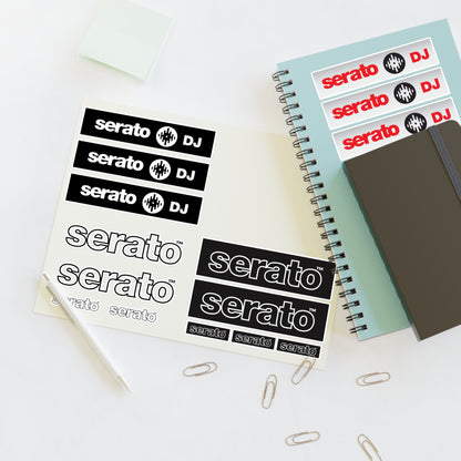 Serato DJ Logo Sticker Sheet – Black & Red DJ Decals