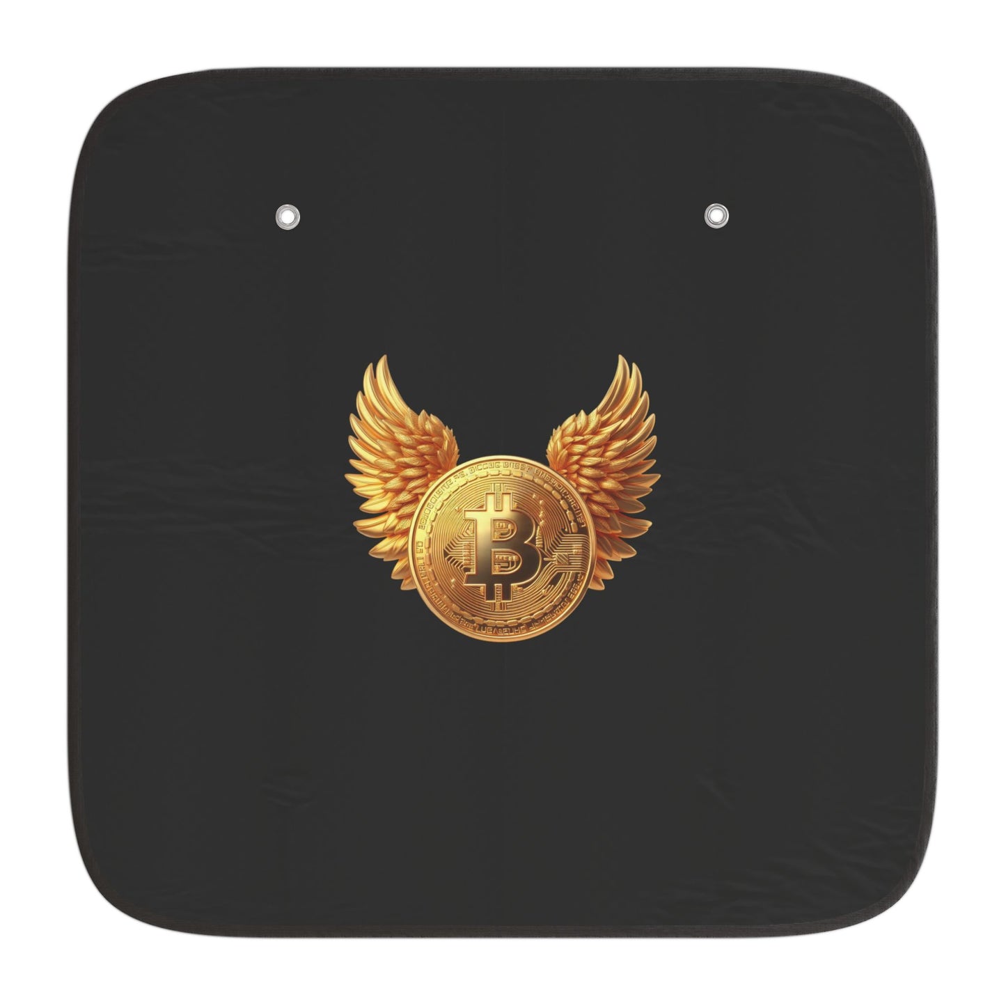 Bitcoin Wing Emblem Car Sun Shade — UV Protector for Crypto Enthusiasts