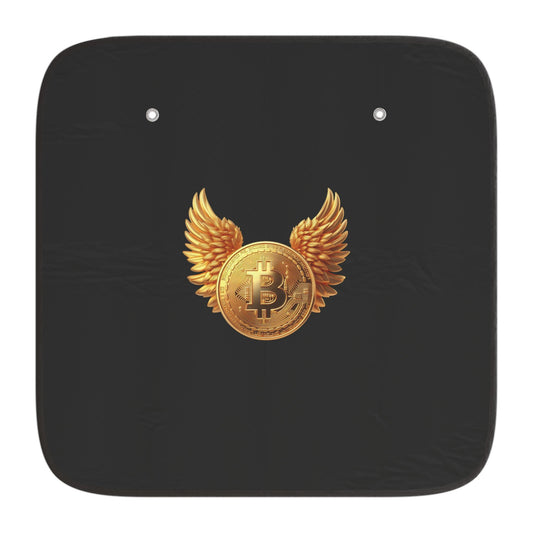 Bitcoin Wing Emblem Car Sun Shade — UV Protector for Crypto Enthusiasts