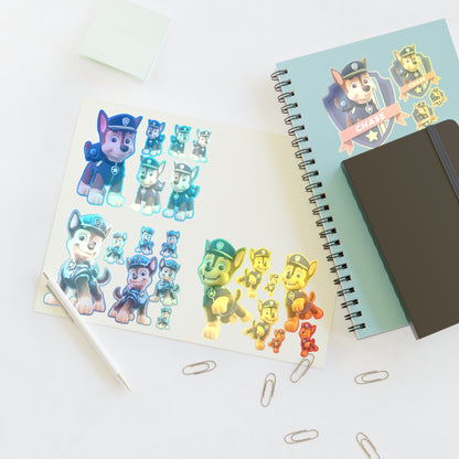 Chase Police Pup Sticker Sheet — Kids Character Sticker Pack