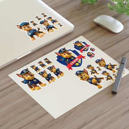 Chase Police Pup Sticker Sheet — Kids Character Sticker Pack