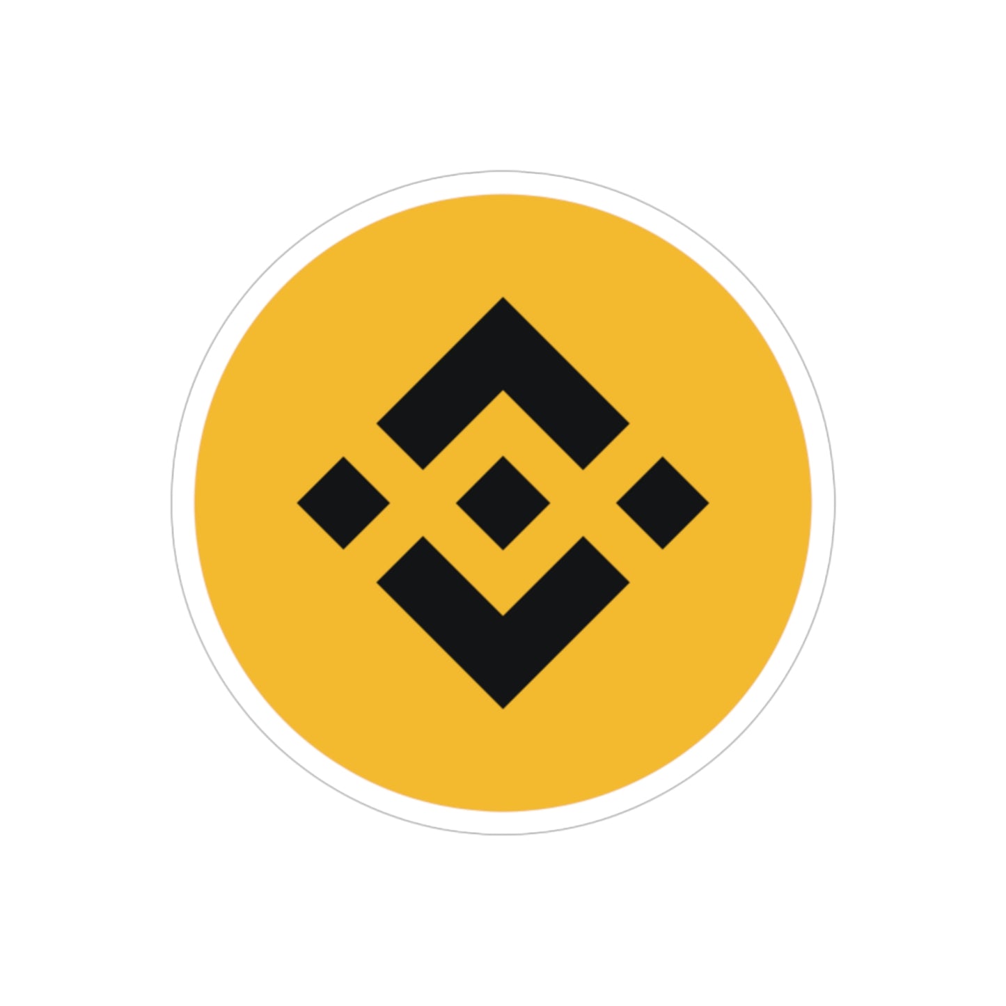 Binance Logo  Sticker — Transparent Weatherproof Crypto Decal
