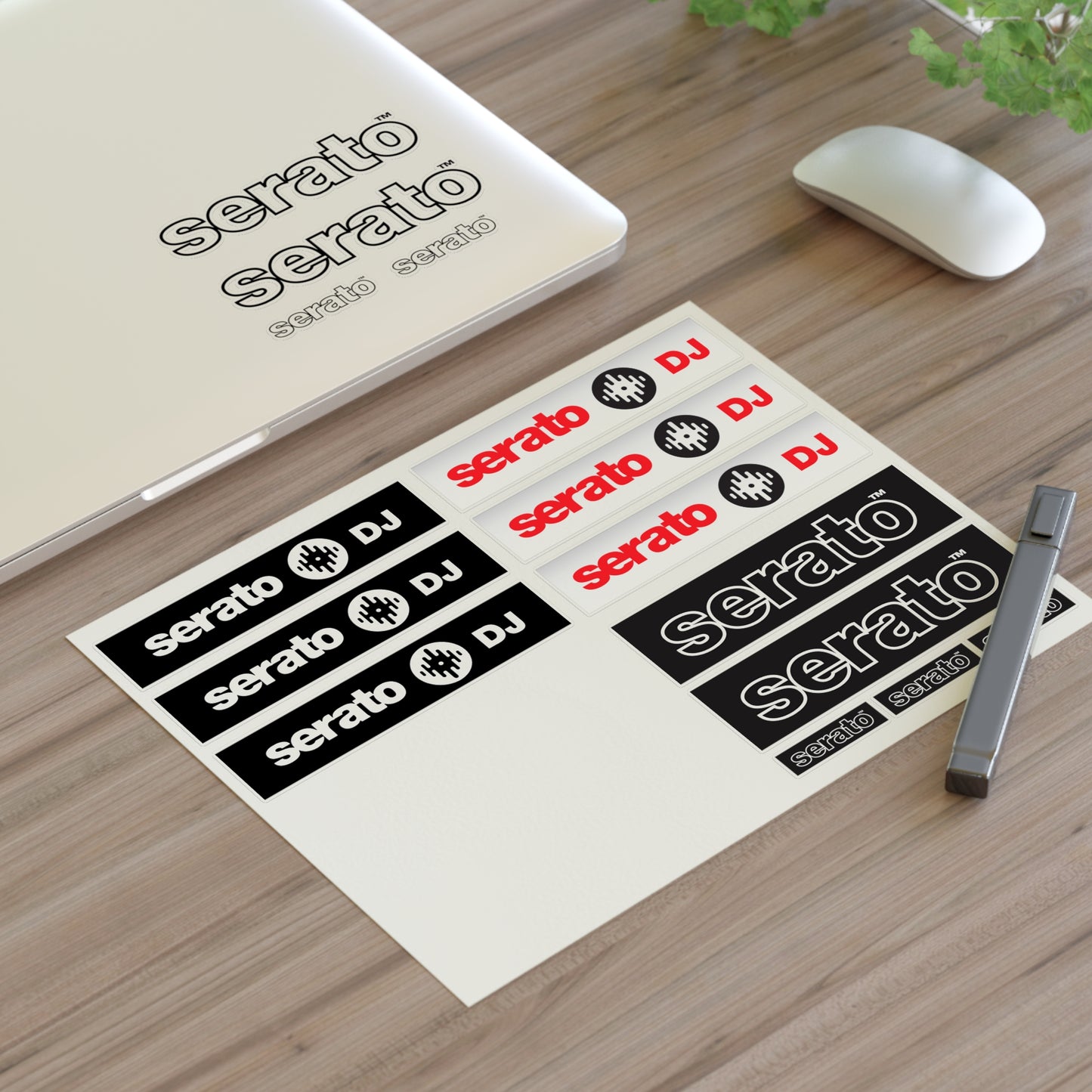 Serato DJ Logo Sticker Sheet – Black & Red DJ Decals