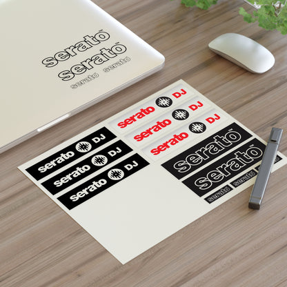 Serato DJ Logo Sticker Sheet – Black & Red DJ Decals