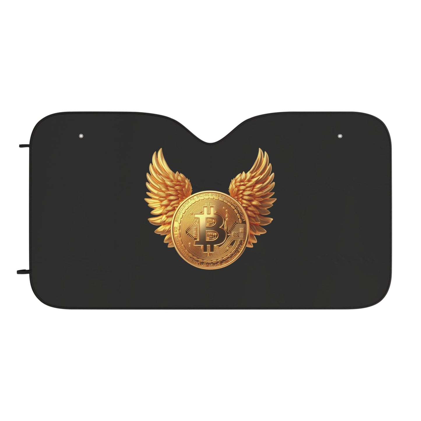 Bitcoin Wing Emblem Car Sun Shade — UV Protector for Crypto Enthusiasts