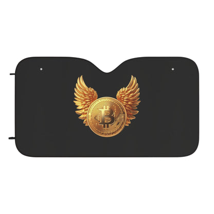 Bitcoin Wing Emblem Car Sun Shade — UV Protector for Crypto Enthusiasts