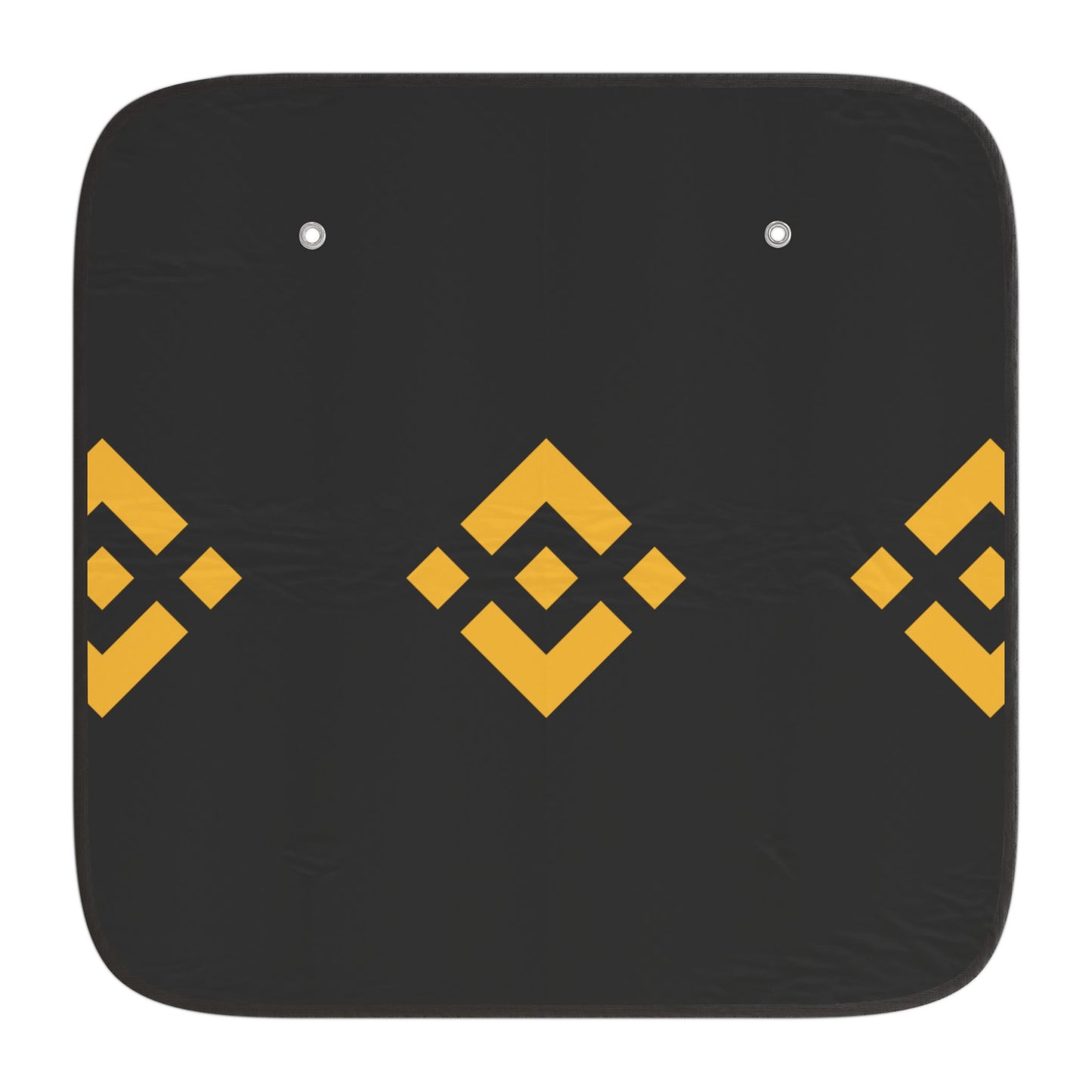 Binance Car Sun Shade — Black & Gold Geometric Logo Windshield Shade
