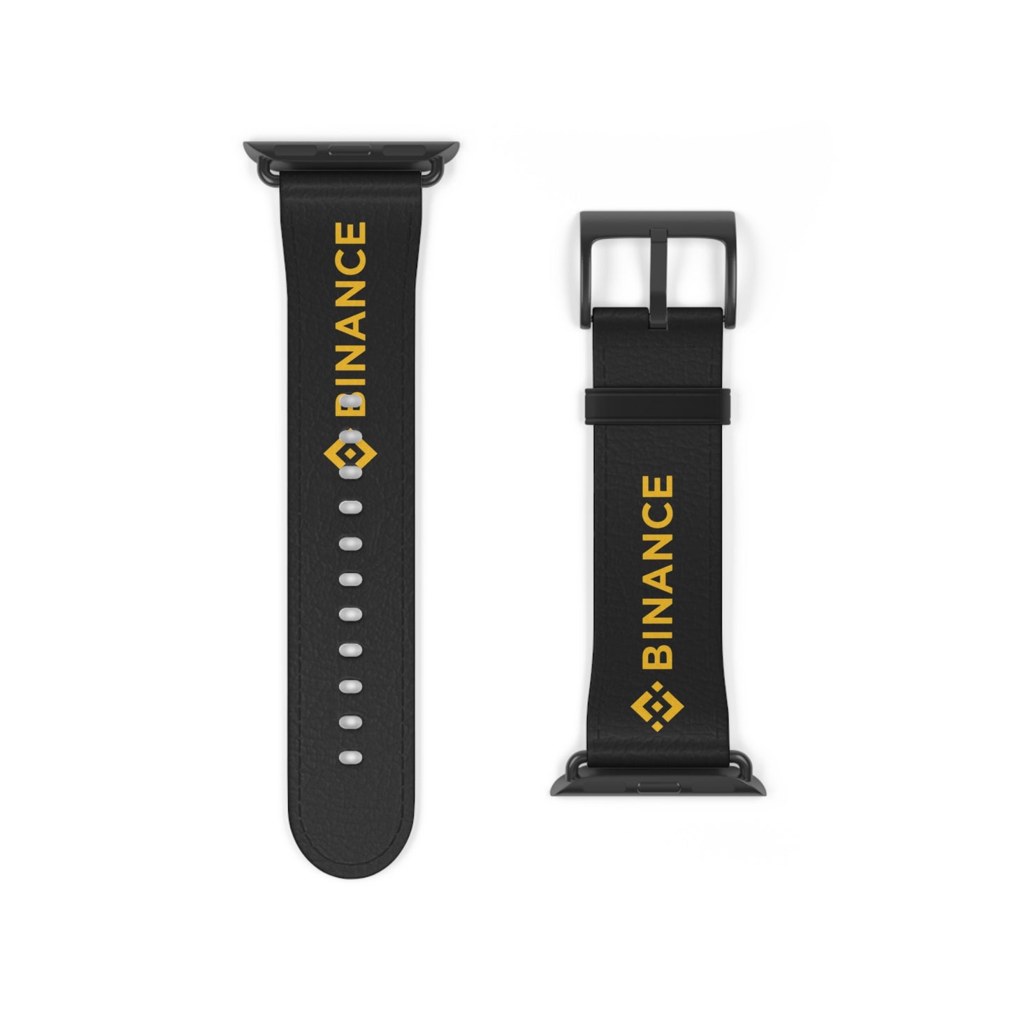 Binance Logo Silicone Watch Band — Black & Gold Apple Watch Strap