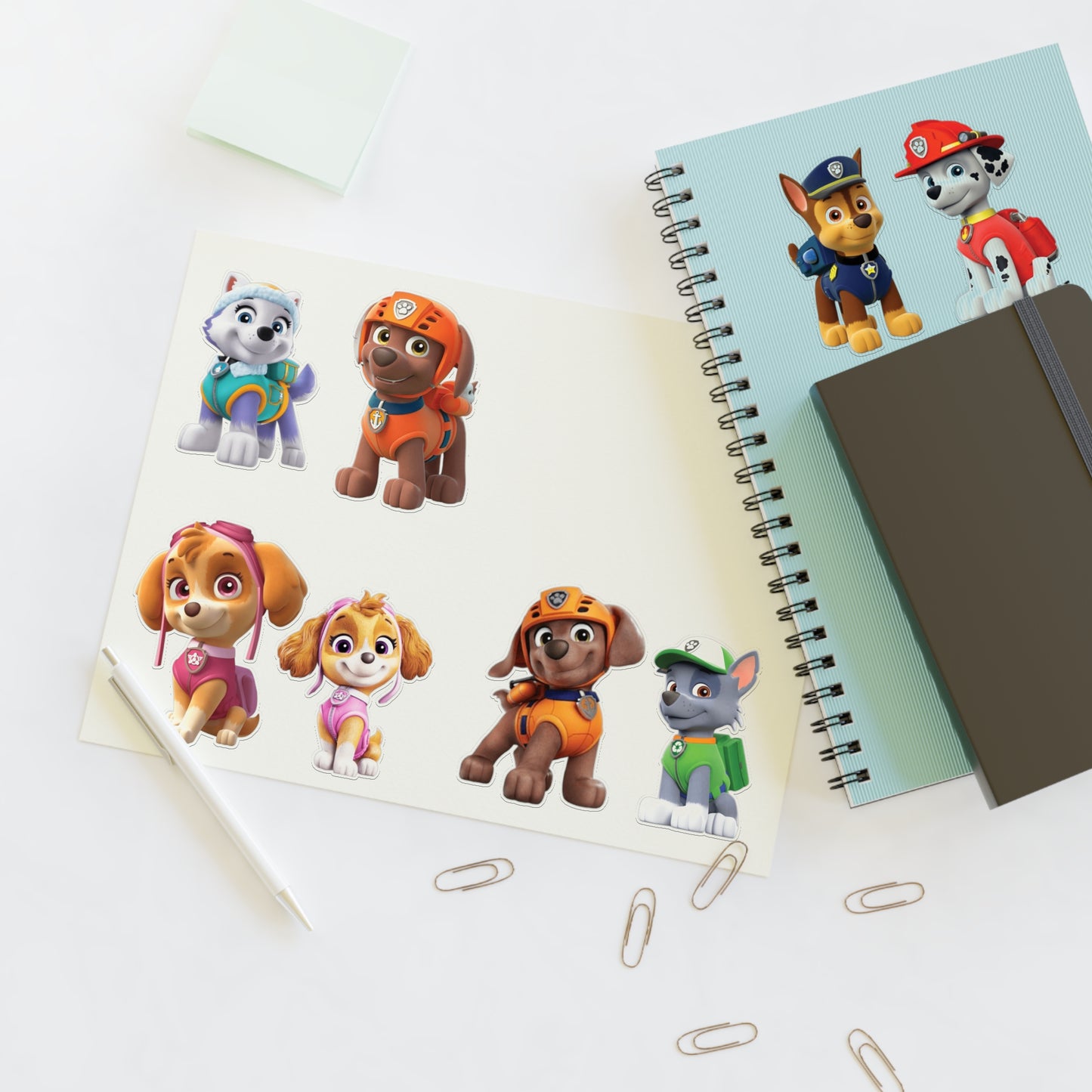 Paw Patrol Character Sticker Sheet — Kids Cartoon Rescue Pup Stickers